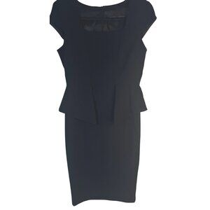 2/$30 Zara Basic Size Small Black Peplum Dress Cap Sleeve Knee Length